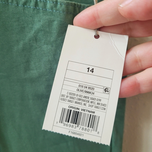 A NEW DAY Stretch High Rise Taper Ankle Tie Front Pant In Olive Size 14 - Picture 7 of 13